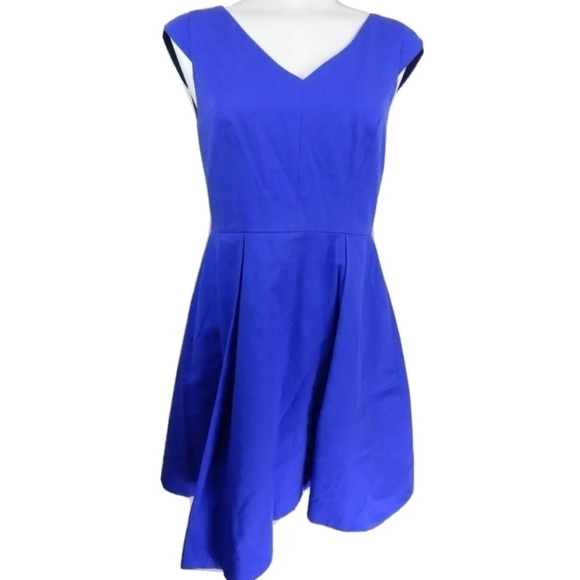 Kate Spade Saturday Blue V-Neck Fit Flare Dress - Picture 1 of 3